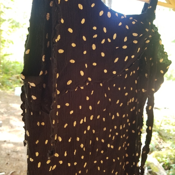 Midi Asymmetrical Polka Dot Scoop Neck Strap Dress Impasia Medium Black White - Picture 10 of 10